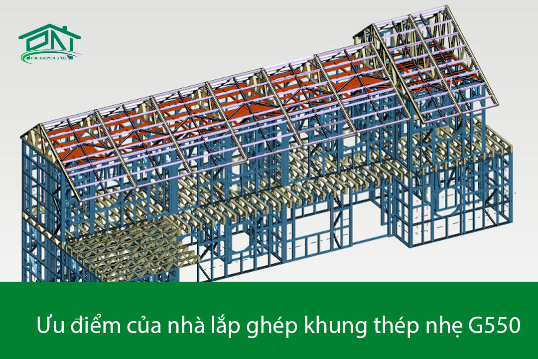 Ưu điểm của nhà lắp ghép khung thép nhẹ G550